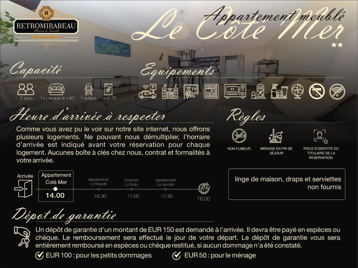 Retromirabeau "Cote Mer" - 29M2 - Lumineux - Terrasse Loggia - Vue Marina - Parking Securise - 2 A 3 Pers - Emplacement Top - Cheques Vacances Connect Грюїссан Екстер'єр фото